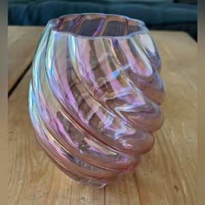 Swirl Glass Vase by Anthropologie, Pink
